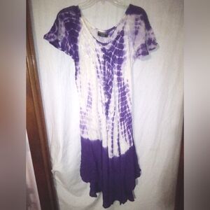 Purple and white swimsuit cover up by Ocean breeze